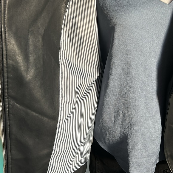 New a.n.a. New Concepts Women’s Vegan Leather Black Moto Jacket Biker Jacket - Picture 9 of 13